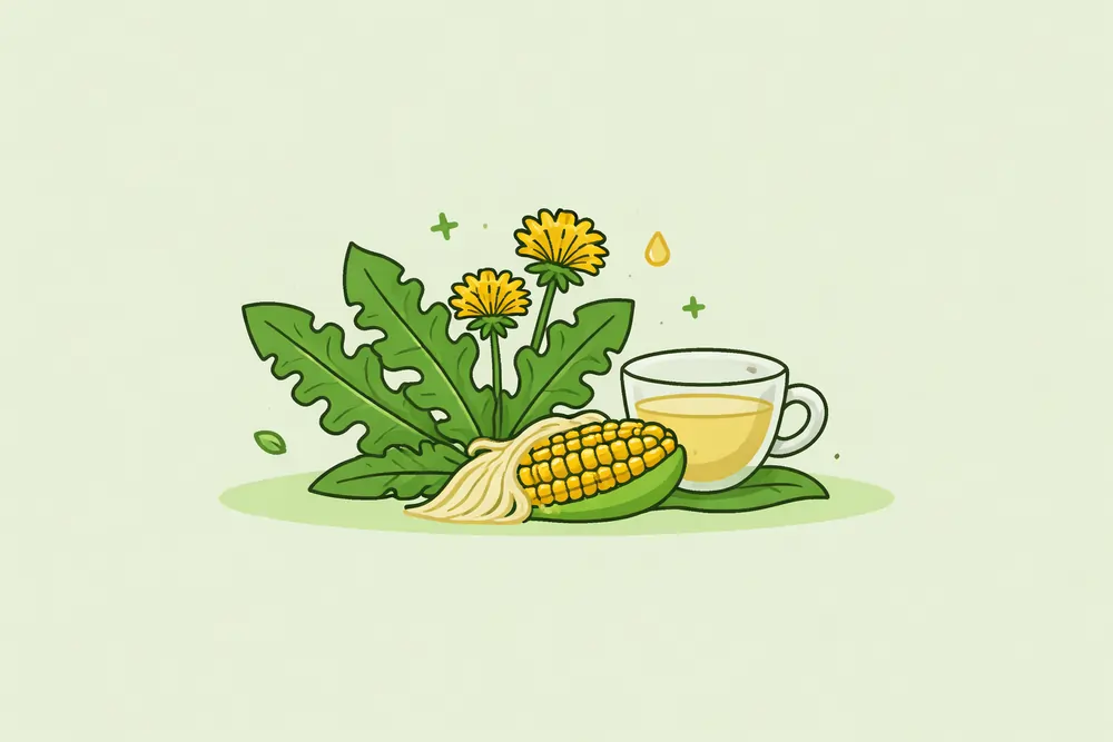 Dandelion Leaf vs Corn Silk for Mild Water Retention
